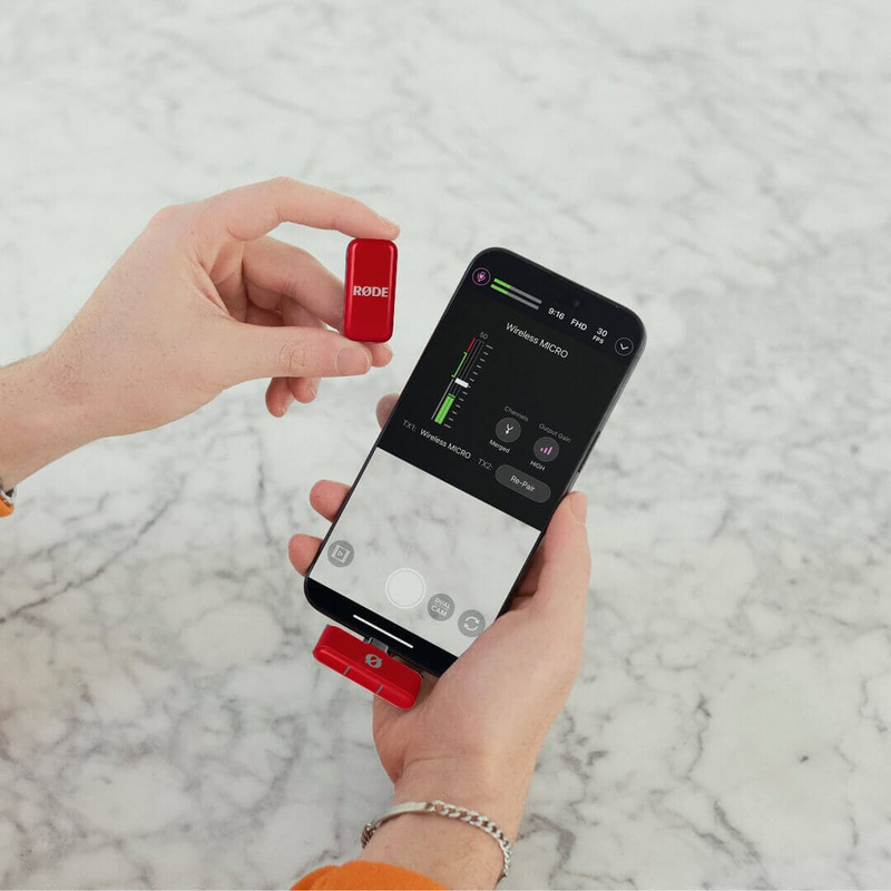 RODE Wireless Micro USB-C Red - Mikrofon bezprzewodowy do smartphonów