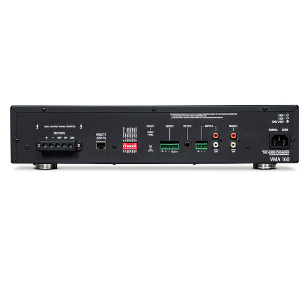 JBL VMA 160 - Jednokanałowy wzmacniacz miksujący, 5 x wejście, 70V/100V, odtwarzacz USB/Bluetooth