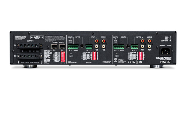 JBL VMA 260 - Dwukanałowy wzmacniacz miksujący, 8 x wejście, 70V/100V, odtwarzacz USB/Bluetooth