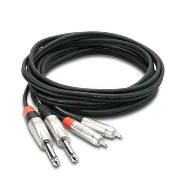 Hosa - Kabel PRO 2 x TS 6.35mm - 2 x RCA 1m