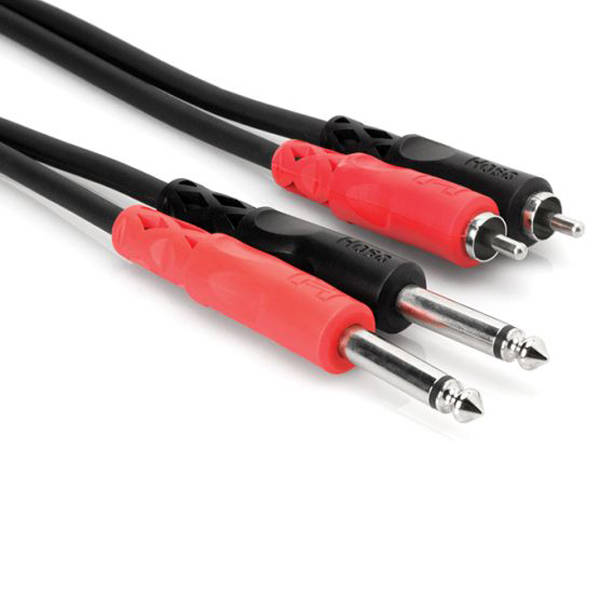 Hosa - Kabel 2 x TS 6.35mm - 2 x RCA 2m