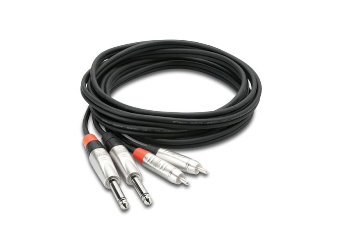 Hosa - Kabel 2 x TS 6.35mm - 2 x RCA 1m