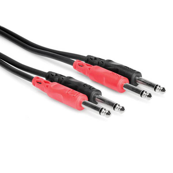 Hosa - Kabel 2 x TS 6.35mm - 2 x TS 6.35mm 2m